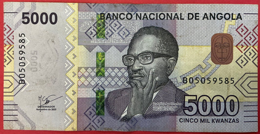 Angola - 5000 Kwanzas 2023 P#W164 Kvalitet 1/1+