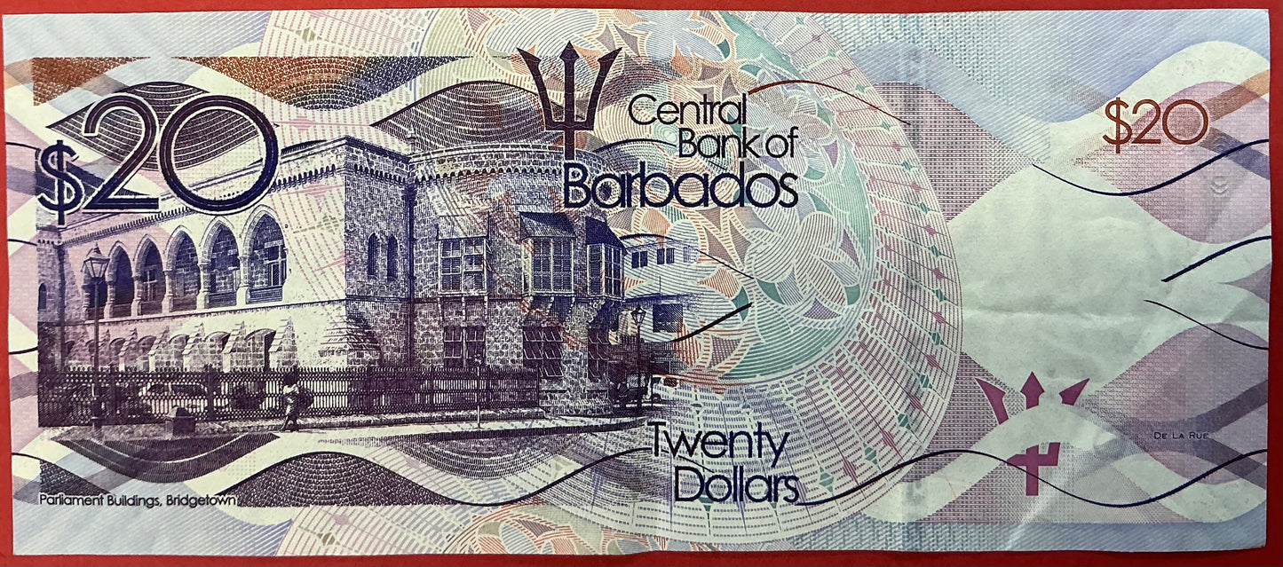 Barbados - 20 Dollars 2.5.2013 P#76a Kvalitet 1+