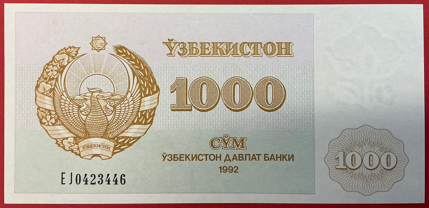 Uzbekistan - 1000 Sum 1992 P#70b Kvalitet 0