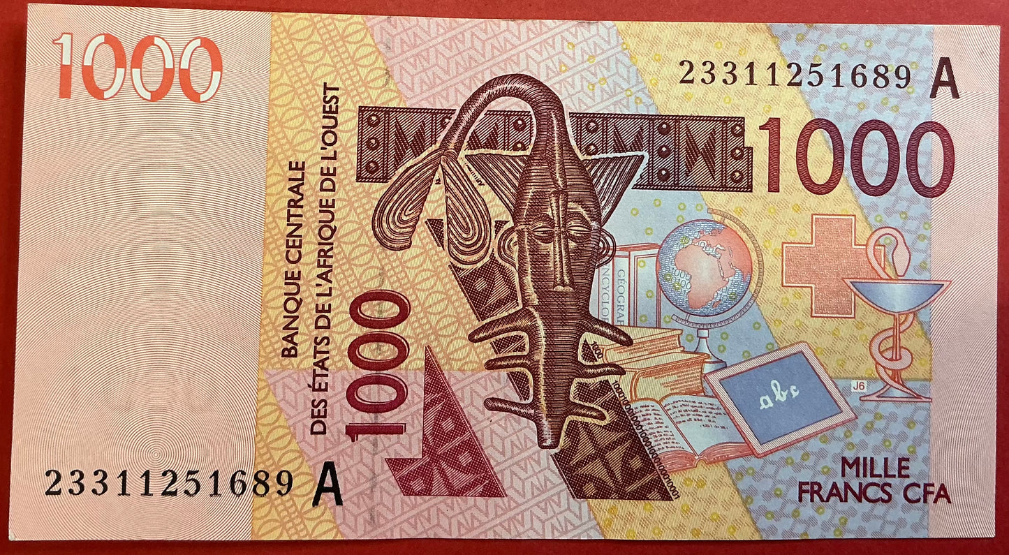 West African States/Ivory Coast - 1000 Francs 2023 P#115A Kvalitet 01/0