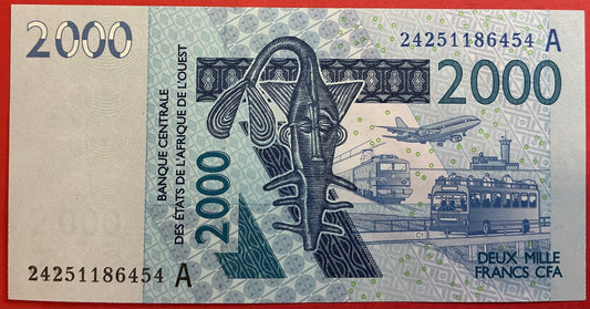 West African States/Ivory Coast - 2000 Francs 2024 P#116A Kvalitet 0