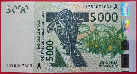 West African States/Ivory Coast - 5000 Francs 2016 P#117Ap Kvalitet 0