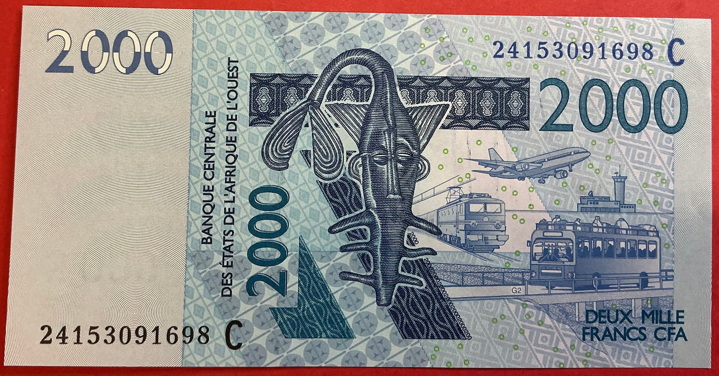 West African States/Upper Volta - 2000 Francs 2024 P#316c Kvalitet 0
