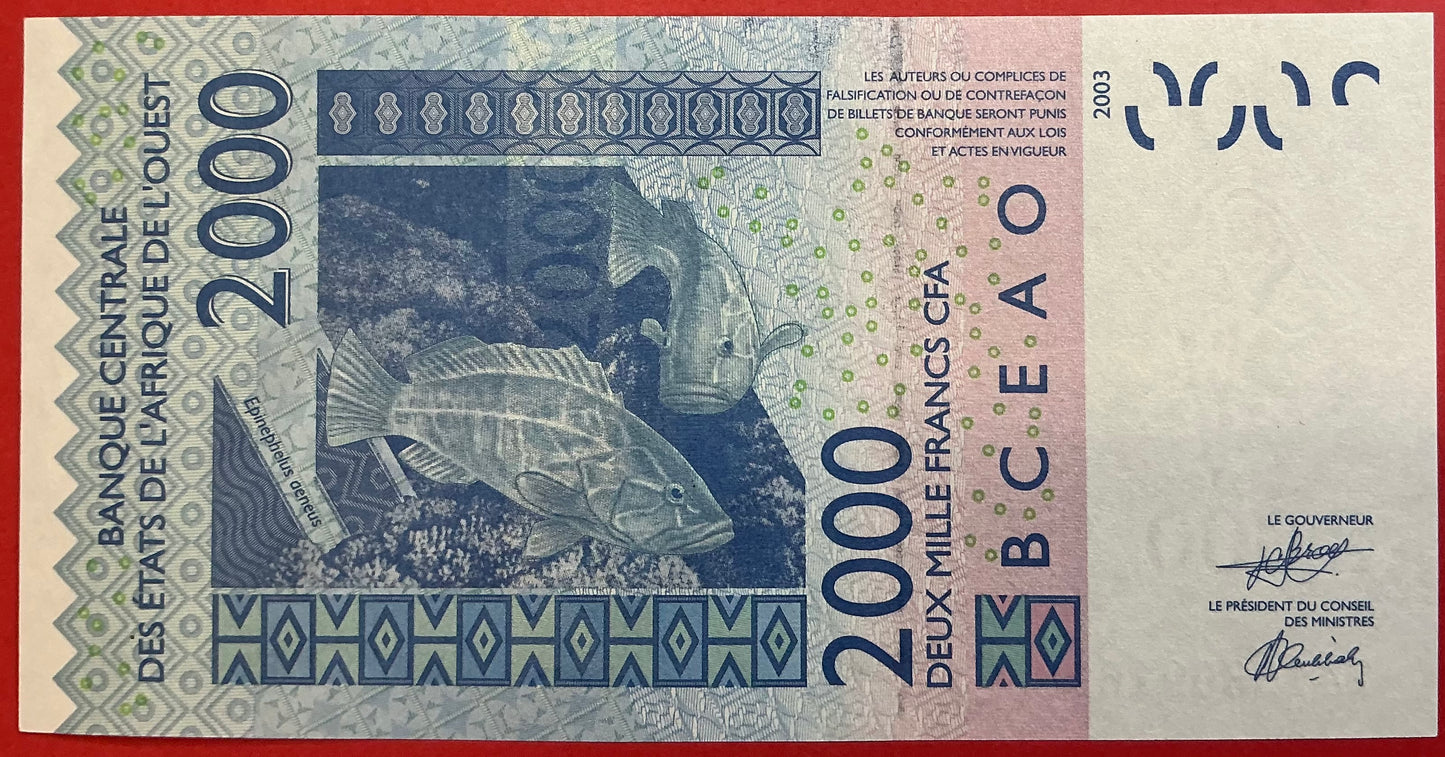 West African States/Upper Volta - 2000 Francs 2024 P#316c Kvalitet 0