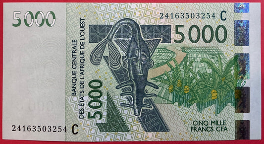 West African States/Upper Volta - 5000 Francs 2024 P#317c Kvalitet 0