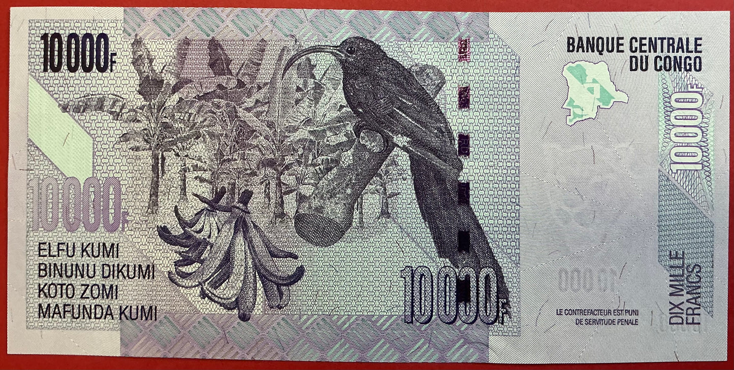 Congo Democratic Republic - 10.000 Francs 30.6.2013 P#103b Kvalitet 01/0