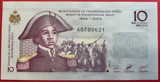Haiti - 10 Gourdes 2004 P#272a Kvalitet 0