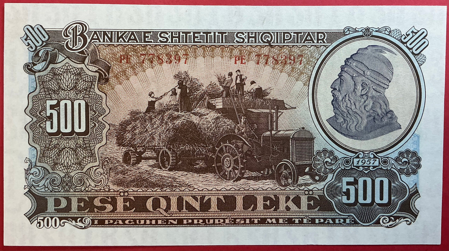 Albania - 500 Lekë 1957 P#31a Kvaliet 0