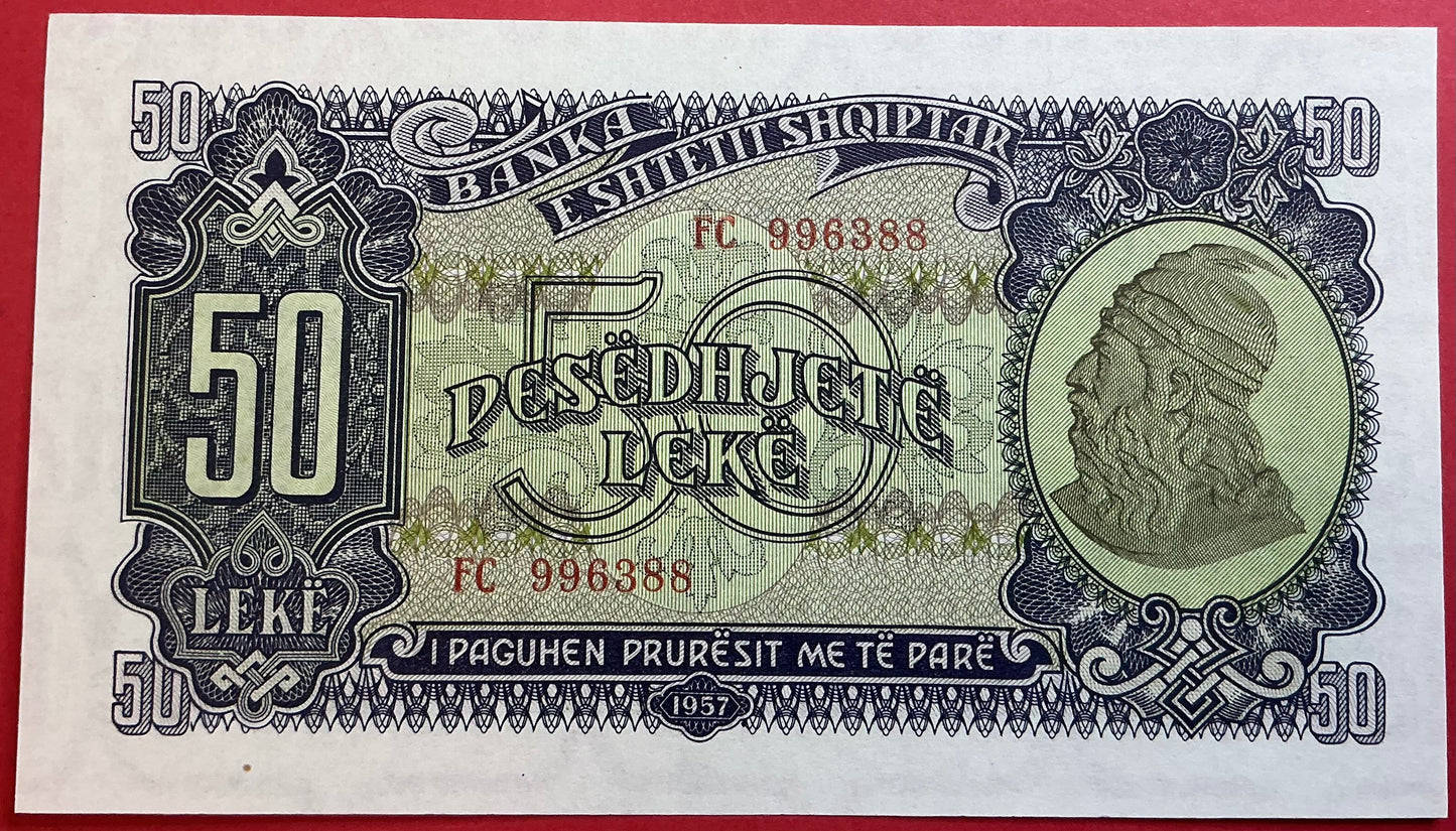 Albania - 50 Lekë 1957 P#29a Kvalitet 01