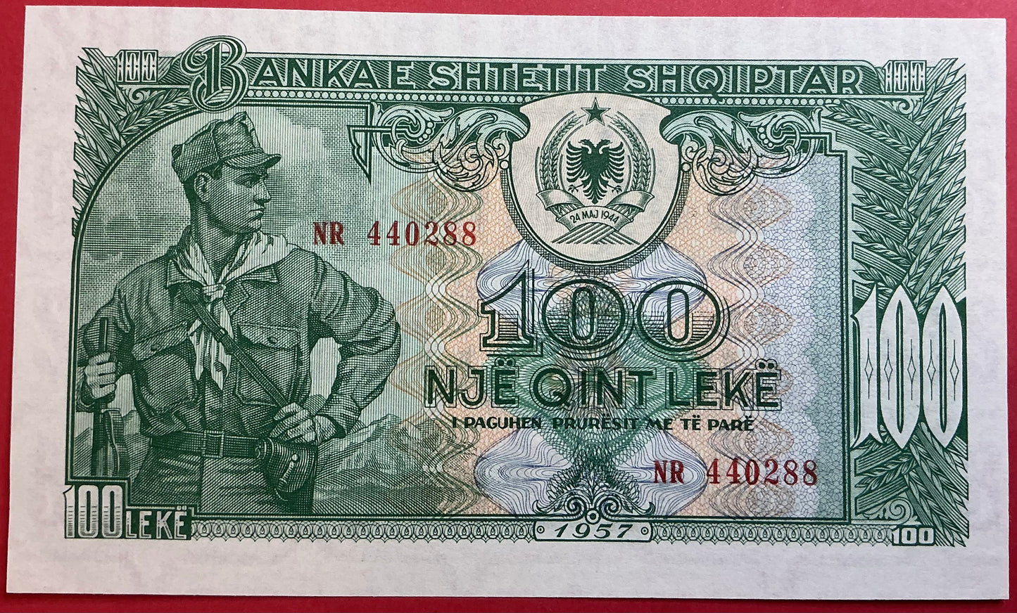 Albania - 100 Lekë 1957 P#30a Kvalitet 0