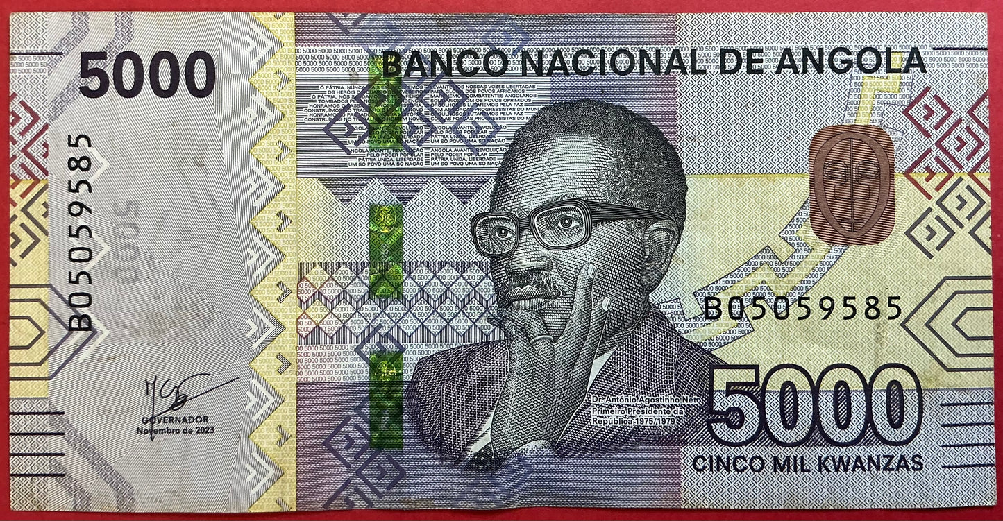 Angola - 5000 Kwanzas 2023 P#W164 Kvalitet 1+