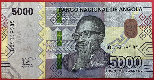Angola - 5000 Kwanzas 2023 P#W164 Kvalitet 1+