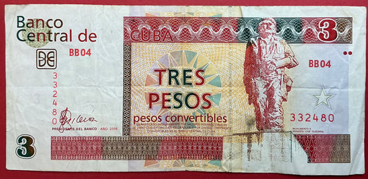 Cuba - 3 Pesos 2006 *Foreign Exchange Certificates* P#FX47 Kvalitet 1