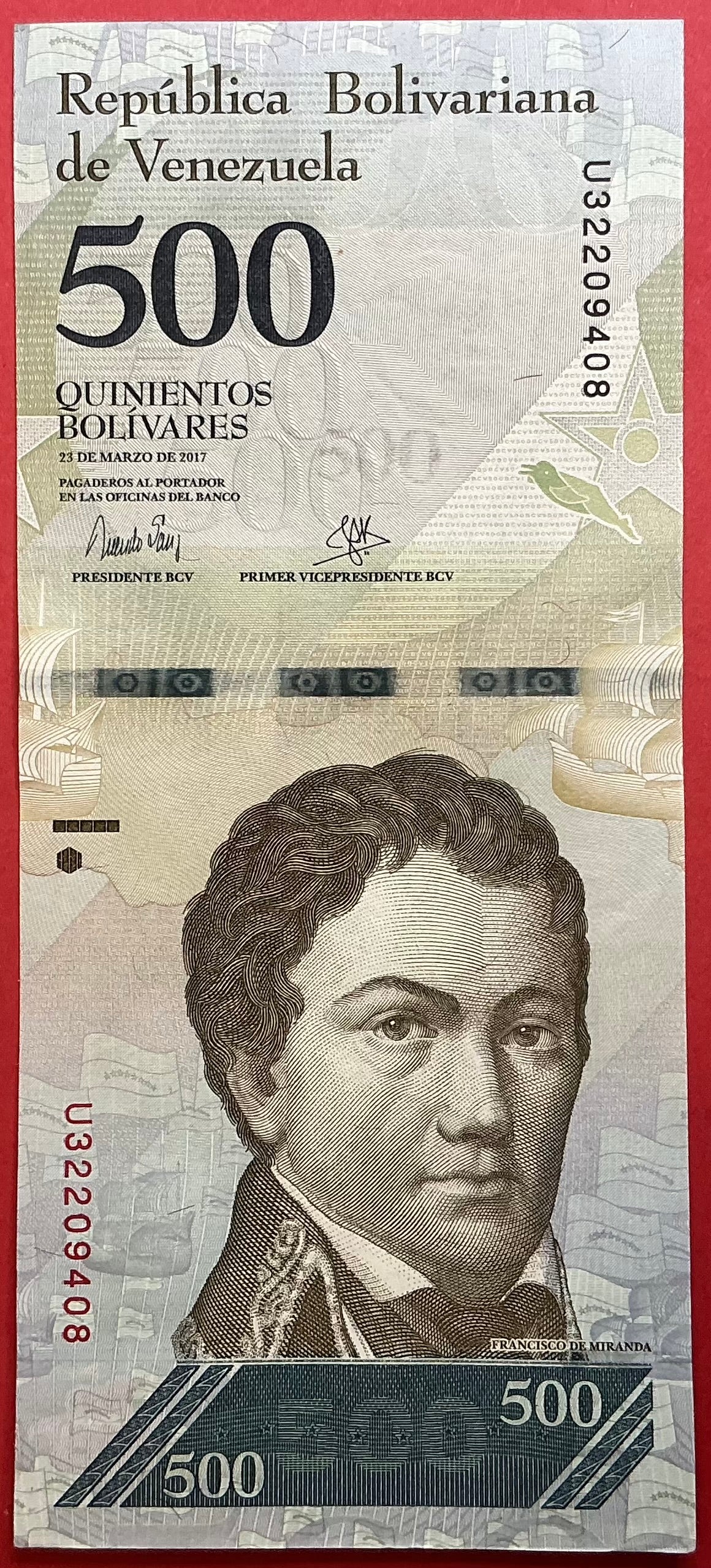 Venezuela - 500 Bolívares 23.3.2017 P#94b Kvalitet 0