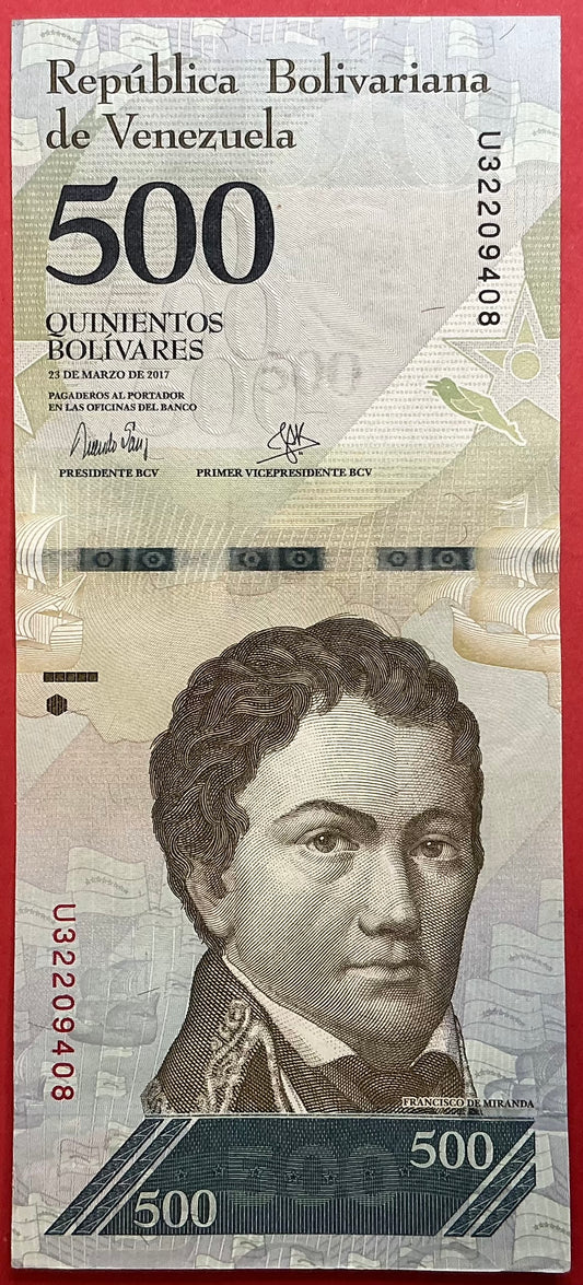Venezuela - 500 Bolívares 23.3.2017 P#94b Kvalitet 0