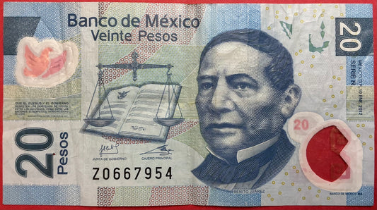 Mexico - 20 Pesos 10.1.2012 P#122r Kvalitet 1+
