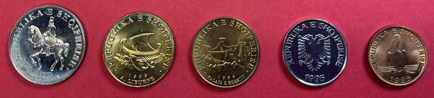 Albania - 5 Different 1995-1996 Type Set Unc.