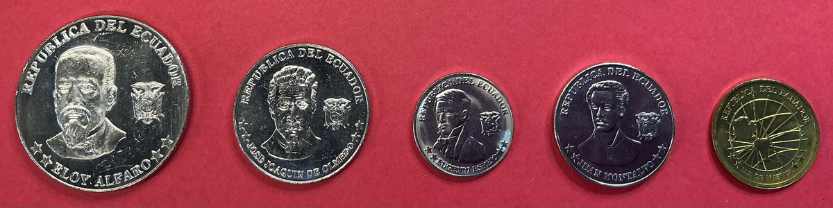 Ecuador - 5 Different 2000 Type Set Unc.