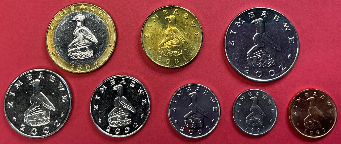 Zimbabwe - 8 Different 1997-2002 Type Set Unc.