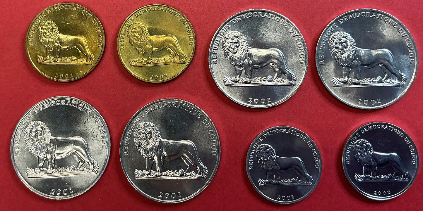 Congo Democratic Republic - 8 Different 2002 Type Set Unc.