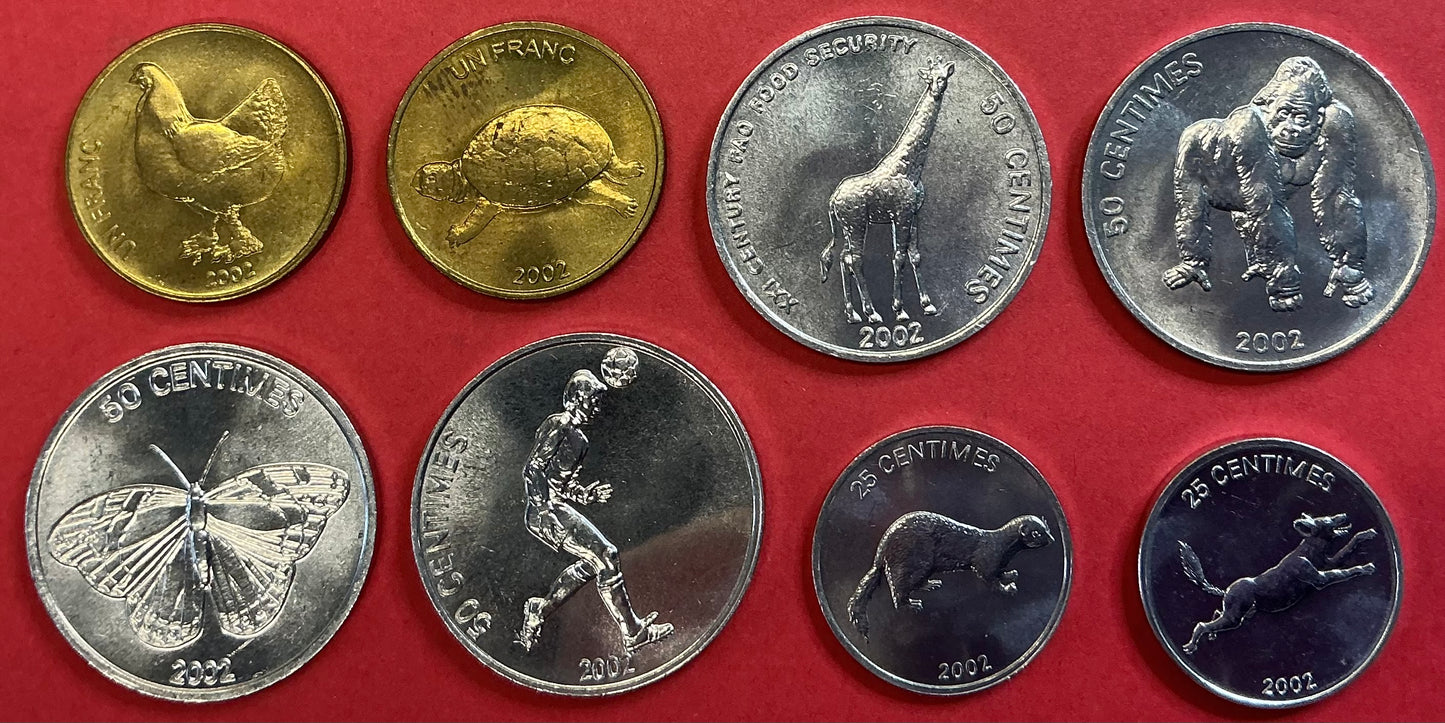 Congo Democratic Republic - 8 Different 2002 Type Set Unc.
