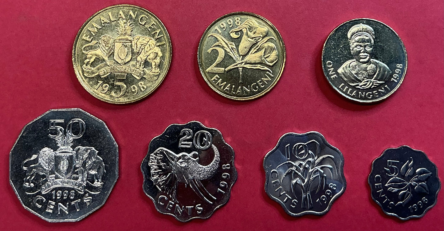 Swaziland - 7 Different 1998 Type Set Unc.