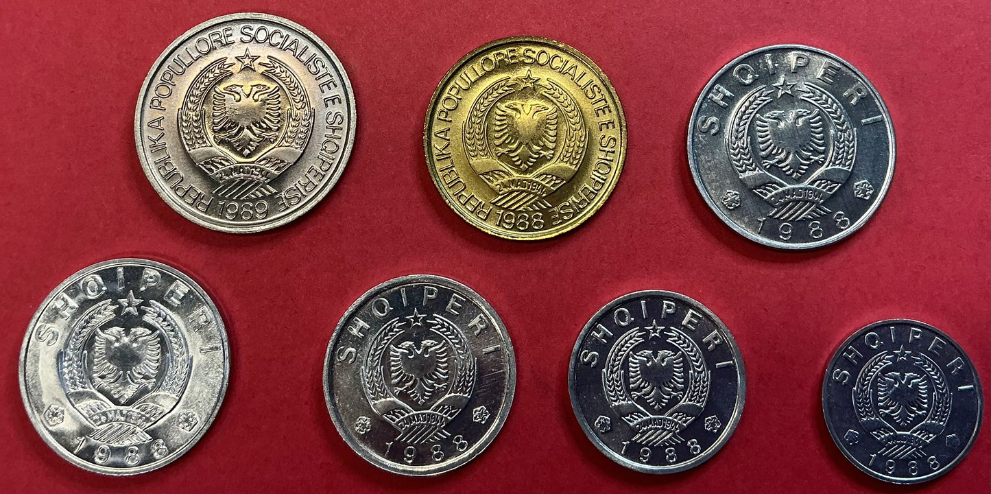 Albania - 7 Different 1988-1989 Type Set Unc.