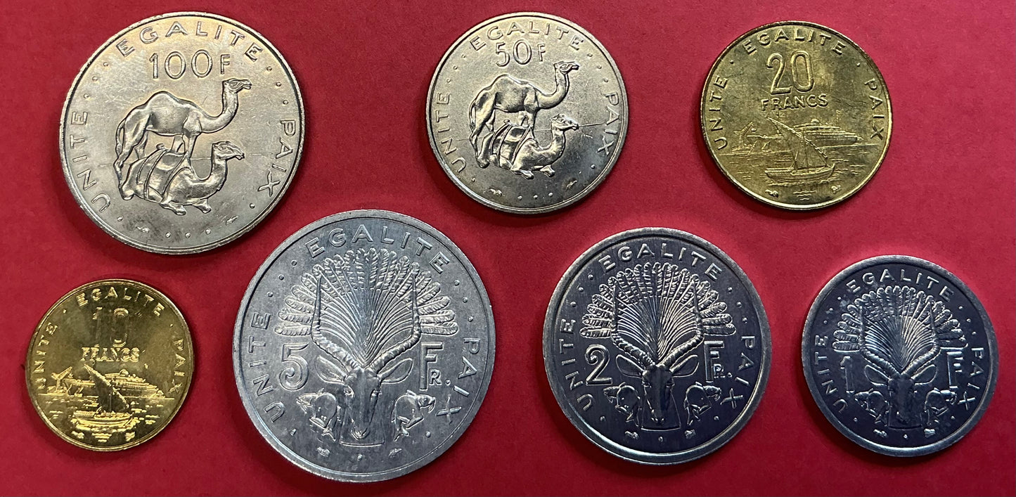 Djibouti - 7 Different 1991-1999 Type Set Unc.