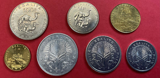 Djibouti - 7 Different 1991-1999 Type Set Unc.