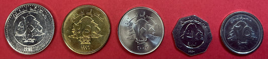 Lebanon - 5 Different 1996-2003 Type Set Unc.