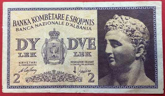 Albania - 2 Lek (1940) P#9 Kvalitet 1+