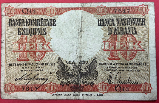 Albania - 10 Lek (1940) P#11 Kvalitet 1-