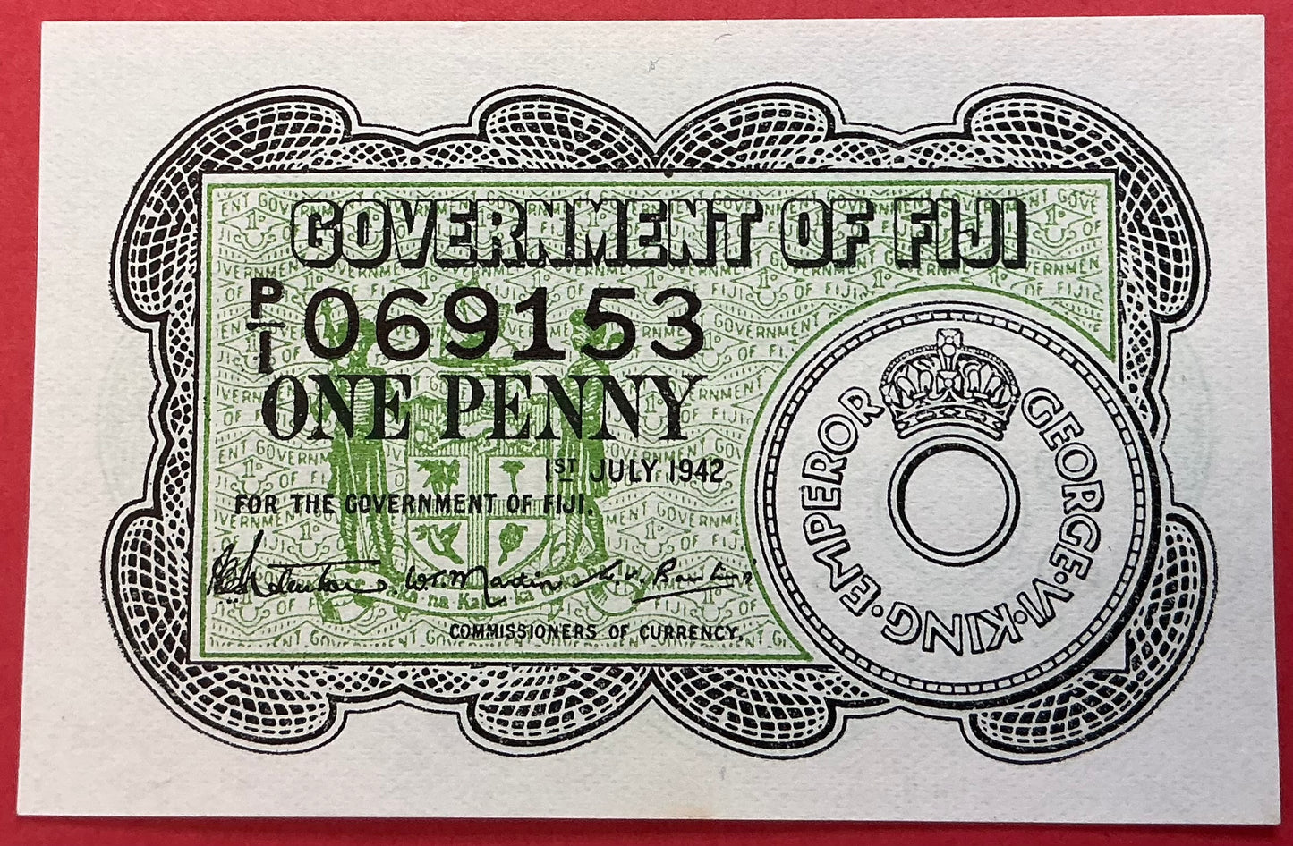 Fiji - 1 Penny 1.7.1942 P#47a Kvalitet 0
