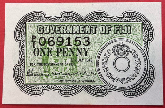 Fiji - 1 Penny 1.7.1942 P#47a Kvalitet 0