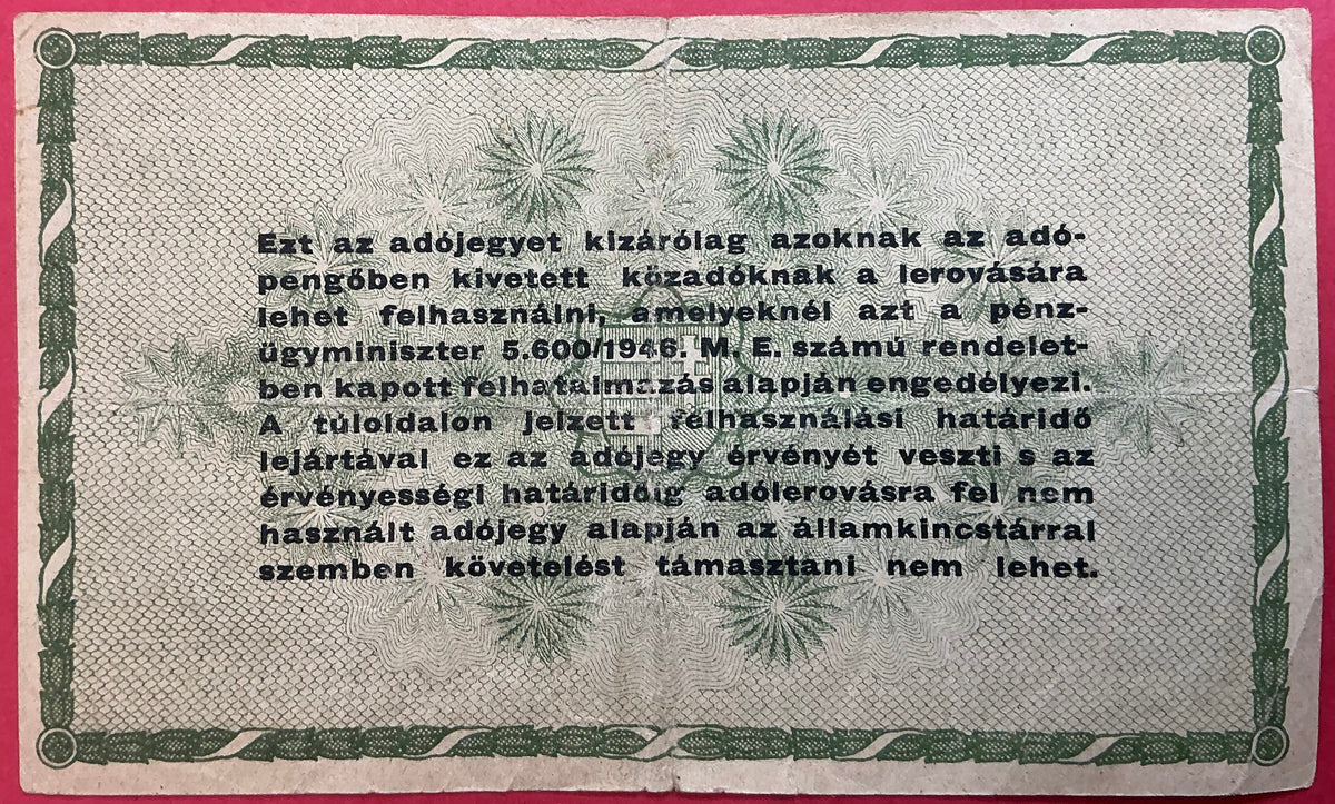 Hungary/Ministry Of Finance - 50.000 Adópengö 25.5.1946 Km#138a Kvalitet1