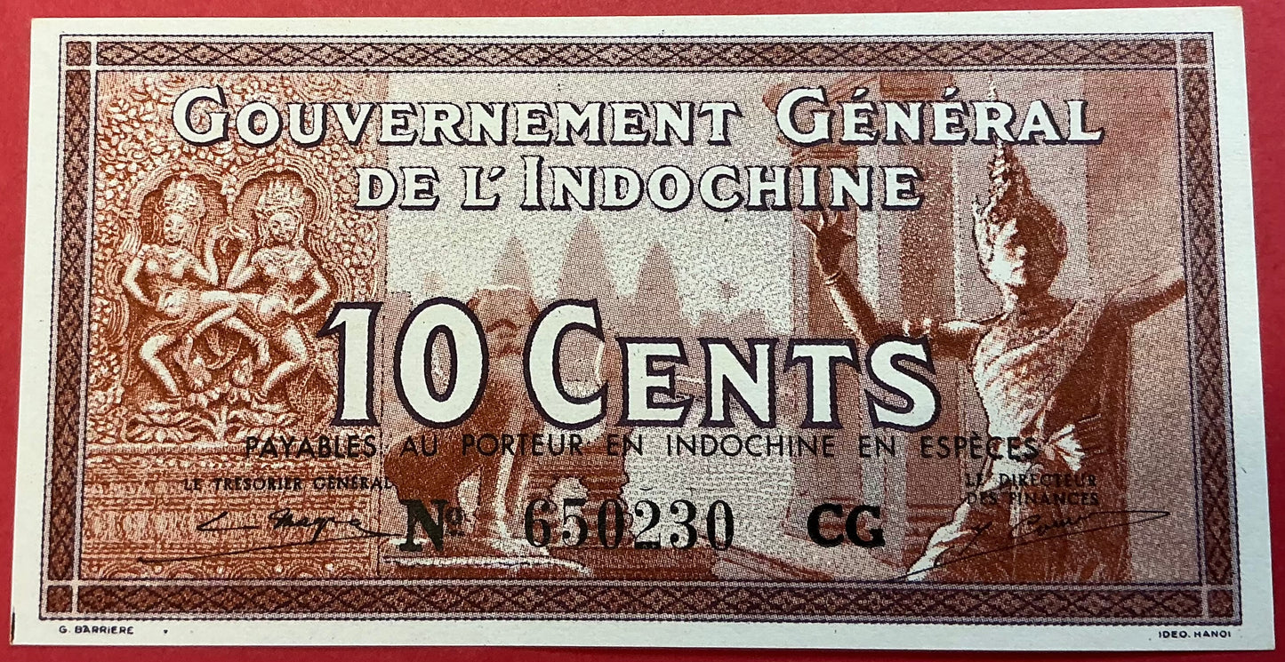 French Indo-China - 10 Cents (1939) P#85c Kvalitet 0