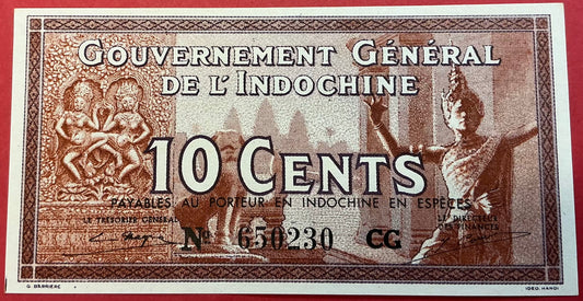 French Indo-China - 10 Cents (1939) P#85c Kvalitet 0