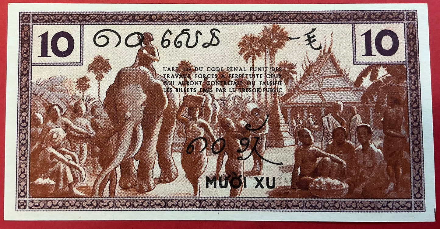French Indo-China - 10 Cents (1939) P#85c Kvalitet 0