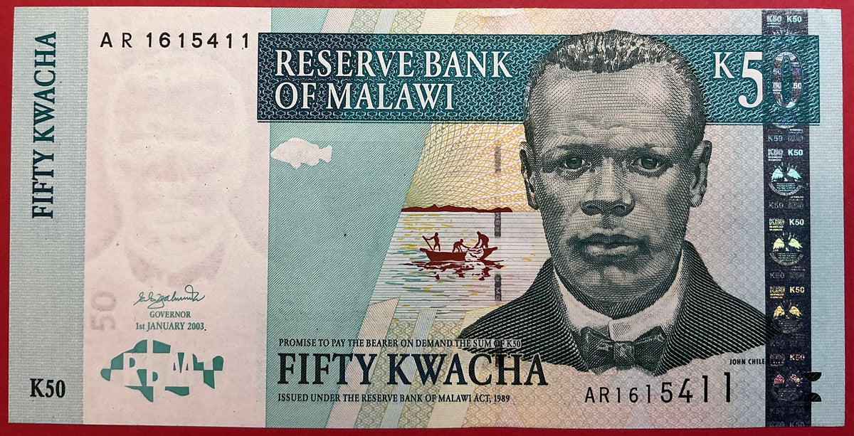 Malawi - 50 Kwacha 1.1.2003 P#45b Kvalitet 01/0