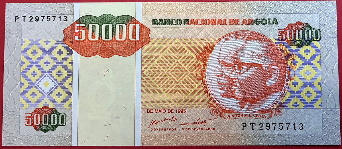 Angola - 50.000 Kwanzas Reajustados 1.5.1995 P#138 Kvalitet 0