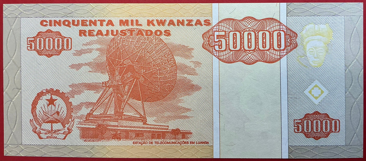 Angola - 50.000 Kwanzas Reajustados 1.5.1995 P#138 Kvalitet 0