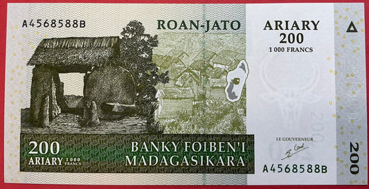 Madagascar - 200 Ariary 2004 P#87a Kvalitet 0