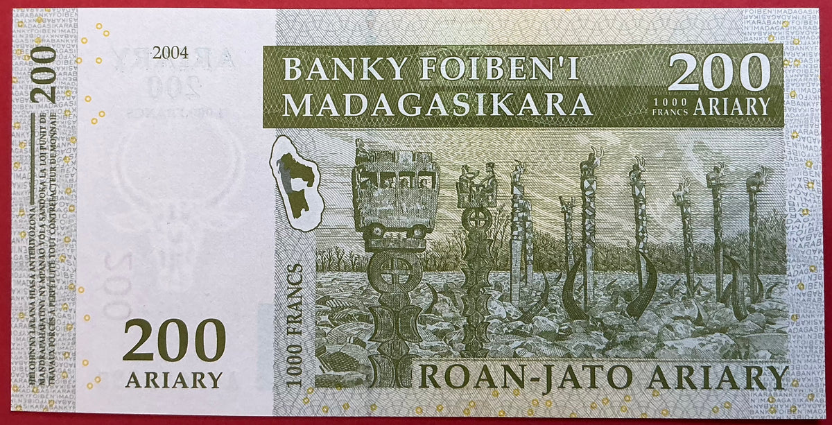 Madagascar - 200 Ariary 2004 P#87a Kvalitet 0