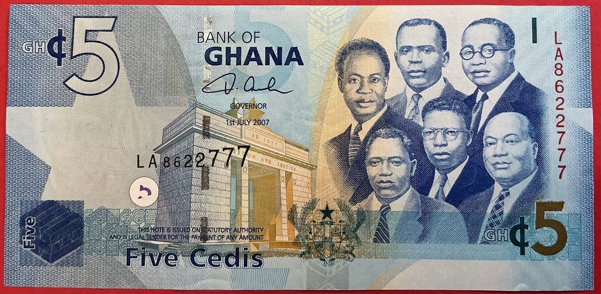 Ghana - 5 Cedis 1.7.2007 P#38a Kvalitet 01