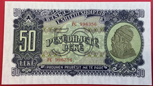 Albania - 50 Lekë 1957 P#29a Kvalitet 01