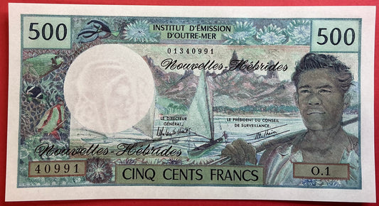 New Hebrides - 500 Francs 1979 P#19c Kvalitet 0