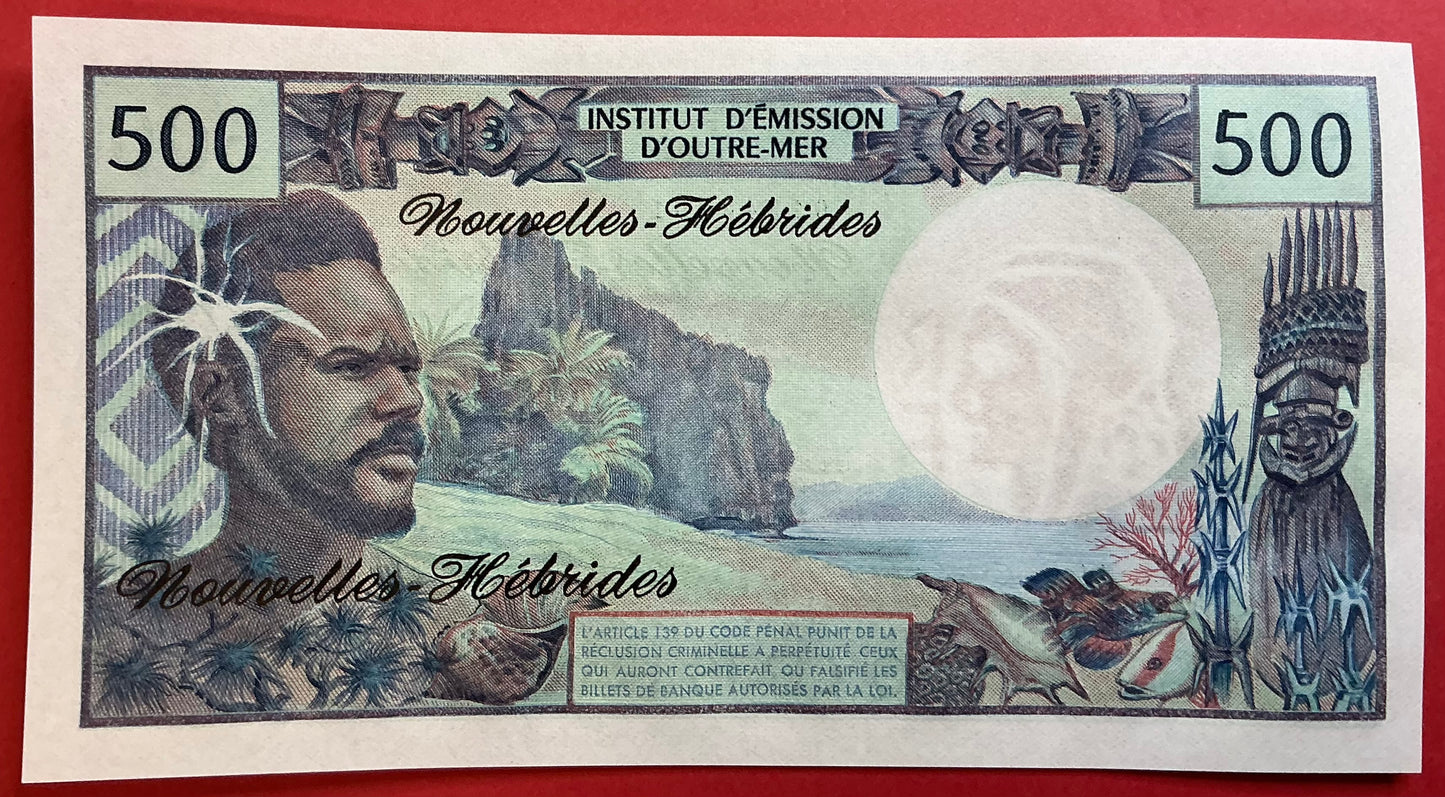 New Hebrides - 500 Francs 1979 P#19c Kvalitet 0