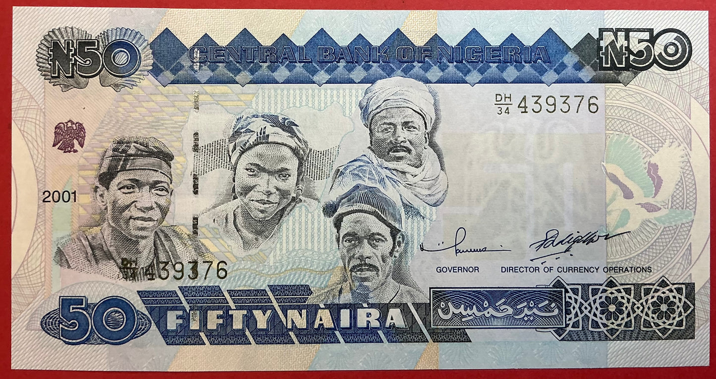 Nigeria - 50 Naira 2001 P#27d Kvalitet 0