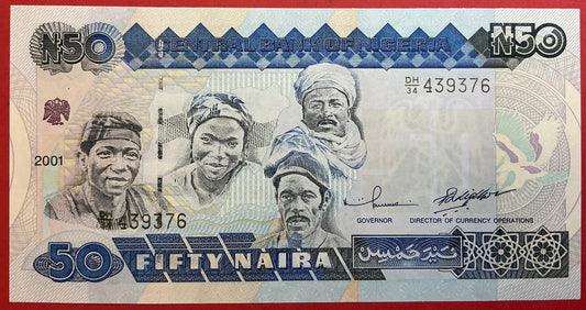 Nigeria - 50 Naira 2001 P#27d Kvalitet 0