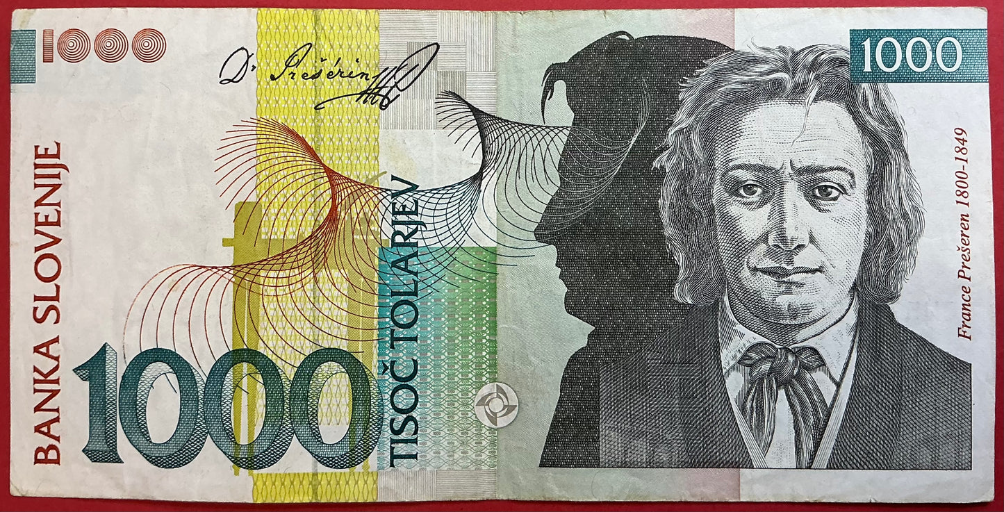 Slovenia - 1000 Tolarjev 1.6.1993 P#18 Kvalitet 1/1+